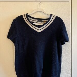 Short-Sleeve Cotton Cricket Sweater